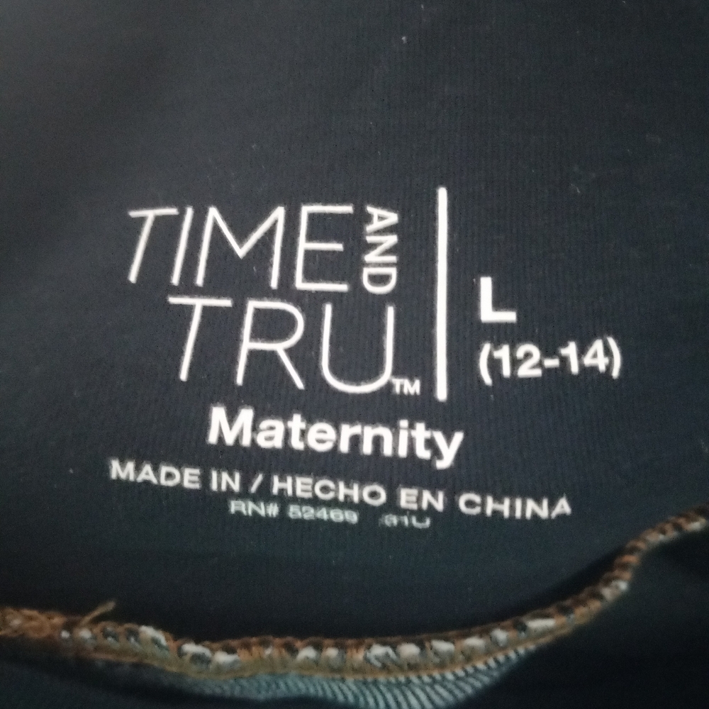 Time & Tru women's size L 10-12 straight leg maternity jeans - Picture 6 of 7